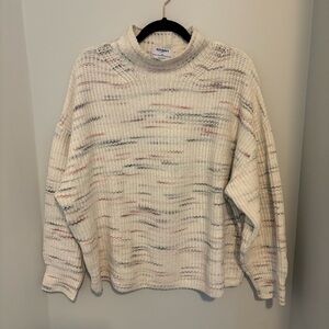 Old Navy Cream Multicolor Mockneck Sweater